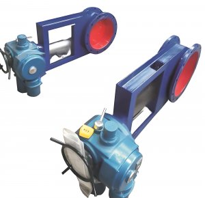 圓形電動調節插板閥DN300，國產電動插板