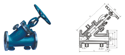 BJ45H、BJ45W 型 PN25~PN40 鋼制保溫夾套直流式截止閥結構圖